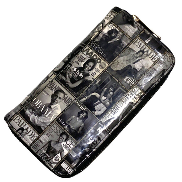 Obama Wallet Michelle Barack Magazine Cover Black White Presidential Collectible - Picture 2 of 5